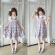 Twilight Crush Grape Pastoral Song Skirt Salopette JSKs(Reservation/3 Colours/Full Payment Without Shipping)